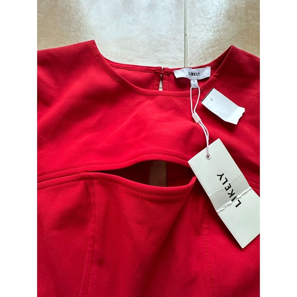 LIKELY ‎ Keller Long Sleeve Red Dress Size  4 - Picture 6 of 7